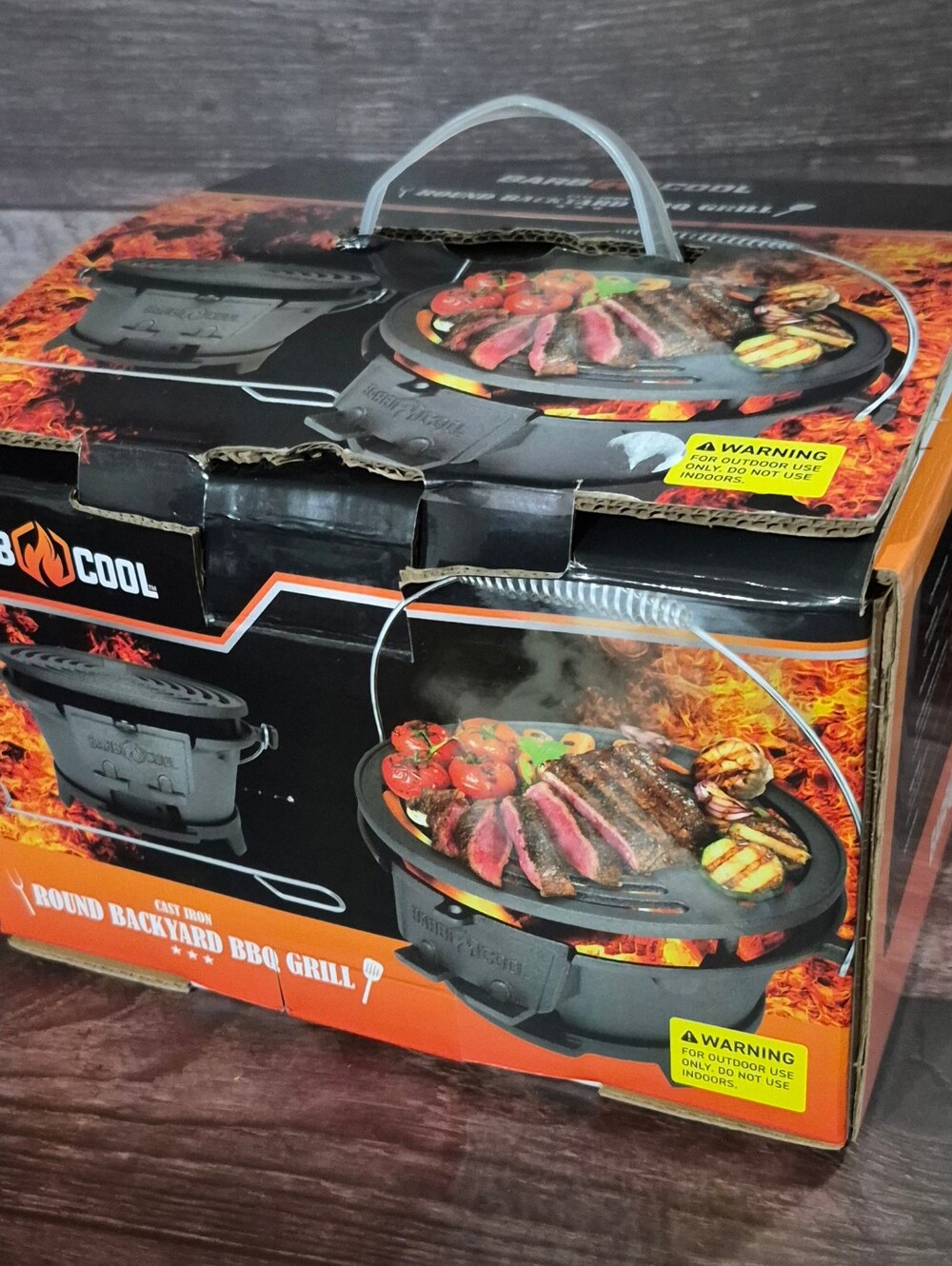 Round Grill Portable Charcoal BBQ - Black
